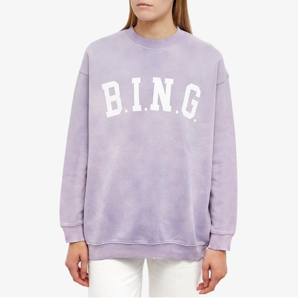 Anine Bing Tyler Sweatshirt Washed Lavender Size Large worn once